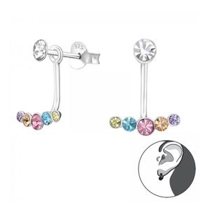 925 Sterling Silver Rainbow Ear Jacket